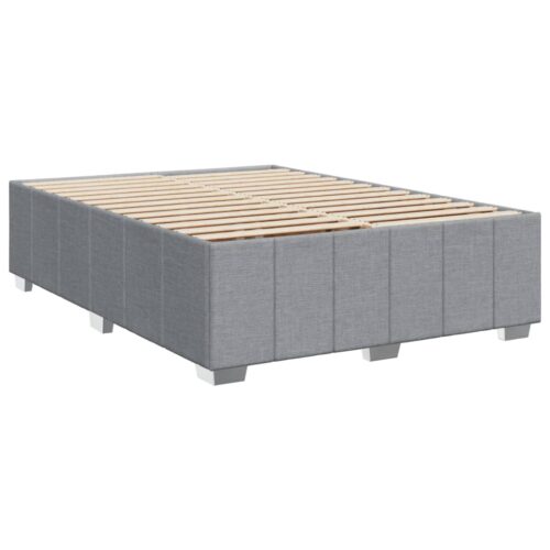 Bed Frame with Mattress Set Spring Box Base Dark Grey Double Fabric - Image 8