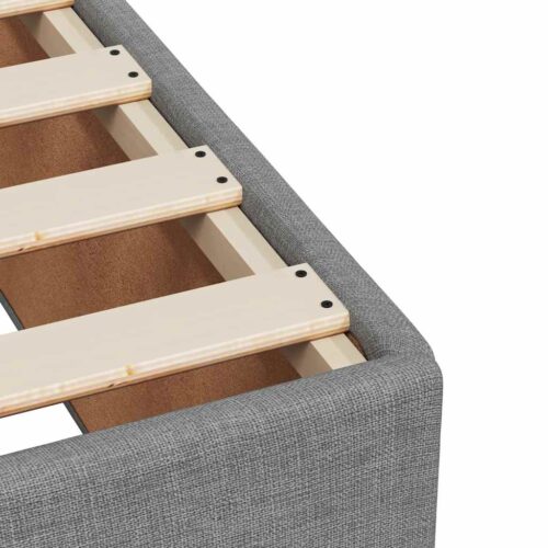 Bed Frame with Mattress Set Spring Box Base Dark Grey Double Fabric - Image 11