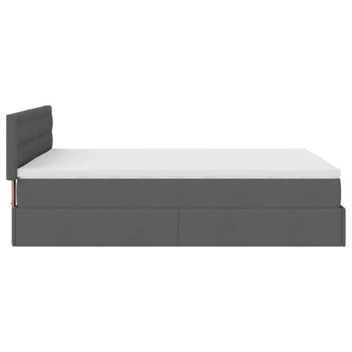 Storage Bed Frame with Mattress Set Lift Base  Dark Grey Double Fabric - Image 10