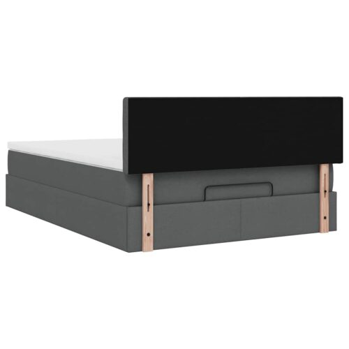 Storage Bed Frame with Mattress Set Lift Base  Dark Grey Double Fabric - Image 11