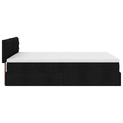 Storage Bed Frame with Mattress Set Lift Base  Black Double Fabric - Image 10