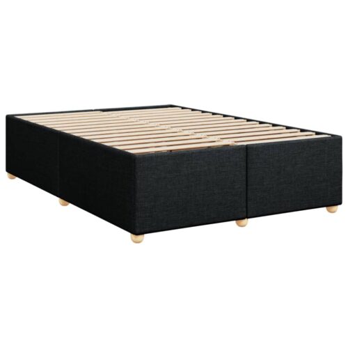Bed Frame with Mattress Set Spring Box Base Black Queen Fabric - Image 8