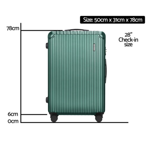 Wanderlite 28'' Luggage Travel Suitcase Set TSA Carry On Hard Case Green - Image 2
