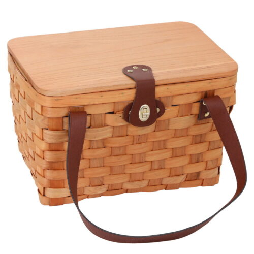 Alfresco 2 Person Picnic Basket Set Wooden Cooler Bag Plates Outdoor Insulated - Image 3