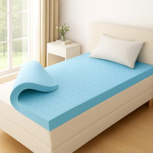 Giselle 12cm Memory Foam Mattress Topper Ventilated Cool Gel Bamboo Cover Single - Image 7