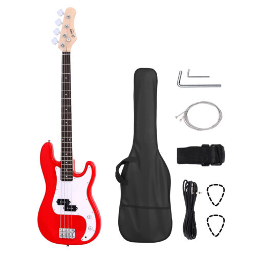 Alpha Electric Guitar Bass 47 Inch Red Beginner Wood Pickup