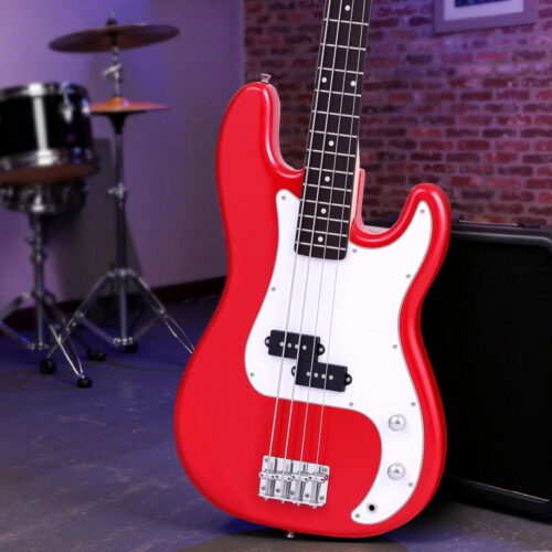 Alpha Electric Guitar Bass 47 Inch Red Beginner Wood Pickup - Image 7