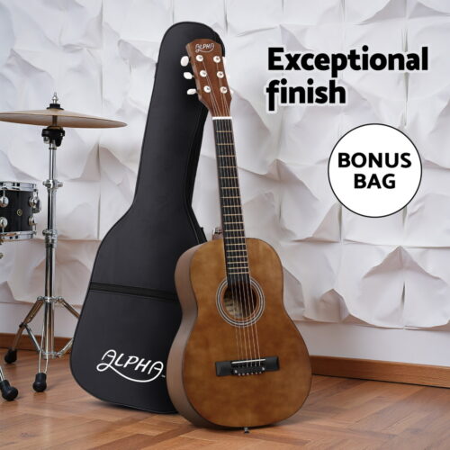 Alpha 31" Steel String Acoustic Guitar Portable with Gig Bag - Image 4