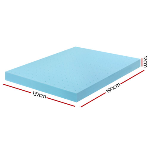 Giselle 12cm Memory Foam Mattress Topper Ventilated Cool Gel Bamboo Cover Double - Image 2