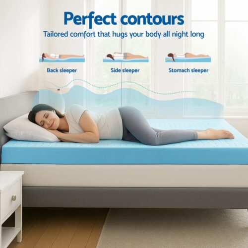 Giselle 12cm Memory Foam Mattress Topper Ventilated Cool Gel Bamboo Cover Double - Image 4