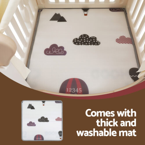 Keezi Kids Play Tent Playhouse Castle with Floor Mat 85CMX113CM - Image 6