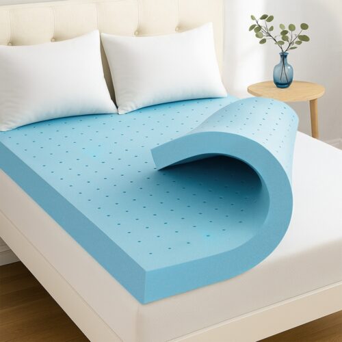 Giselle 12cm Memory Foam Mattress Topper Ventilated Cool Gel Bamboo Cover Queen - Image 7