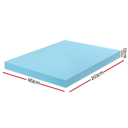 Giselle 12cm Memory Foam Mattress Topper Ventilated Cool Gel Bamboo Cover King - Image 2