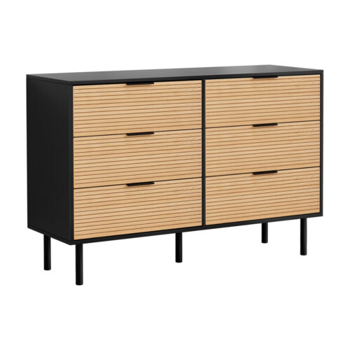 Artiss 6 Chest of Drawers Dresser Table Black Pine