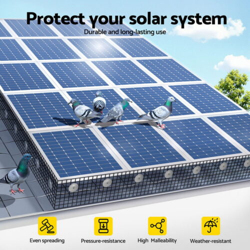 Gardeon 20cm x 30M Solar Panel Bird Guard Mesh Critter Guard Roll Kit with Rust-Proof PVC Coating - Image 5