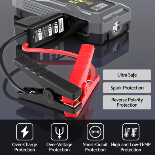 Giantz 2000A Portable Car Jump Starter 12V Lithium Battery Booster Pack Power Bank & Jumper Cables - Image 5