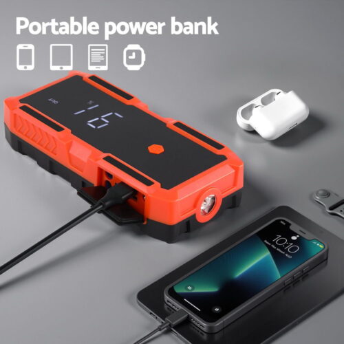 Giantz 3000A Portable Car Jump Starter 12V Lithium Battery Booster Pack Power Bank Jumper Cables - Image 6