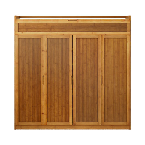Artiss Shoe Rack Cabinet 30 Pairs Storage Cupboard Bamboo - Image 4