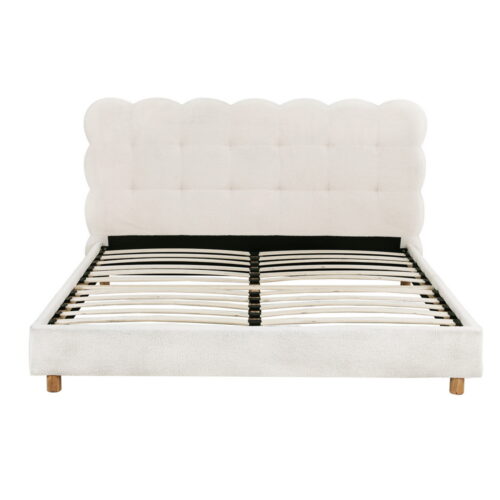 Artiss Double Bed Frame Cloud Headboard Boucle Fabric Mattress Platform Base - Image 3