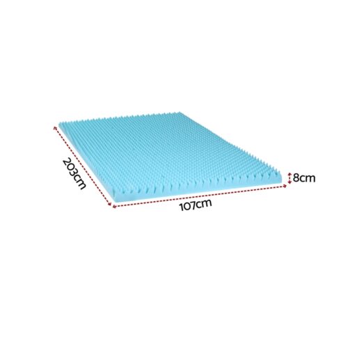 Giselle 8cm Memory Foam Mattress Topper Gel Egg Crate Foam Bamboo King Single - Image 2