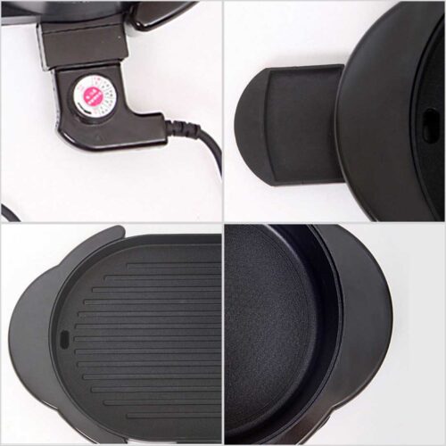 2 in 1 Electric Non-Stick BBQ Teppanyaki Grill Plate Steamboat Hotpot 2-8 Person - Image 4