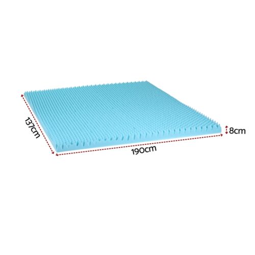 Giselle 8cm Memory Foam Mattress Topper Gel Egg Crate Foam Bamboo Double - Image 2