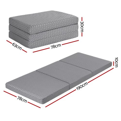 Giselle Foldable Mattress Folding Sofa Bed Trifold Memory Foam Camping Cushion Mat - Image 2
