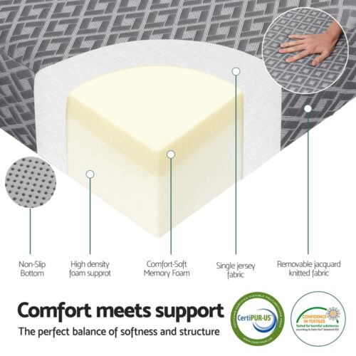 Giselle Foldable Mattress Folding Sofa Bed Trifold Memory Foam Camping Cushion Mat - Image 5