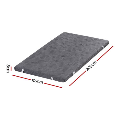 Giselle 8cm Memory Foam Mattress Topper Gel Dual Layer Foam Bamboo King Single - Image 2
