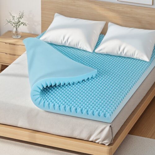 Giselle 8cm Memory Foam Mattress Topper Gel Egg Crate Foam Bamboo Queen - Image 7