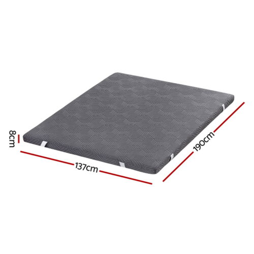 Giselle 8cm Memory Foam Mattress Topper Gel Dual Layer Foam Bamboo Double - Image 2