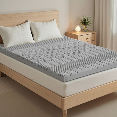 Giselle Bedding 8cm Memory Foam Mattress Topper 7-Zone Graphite King - Image 7