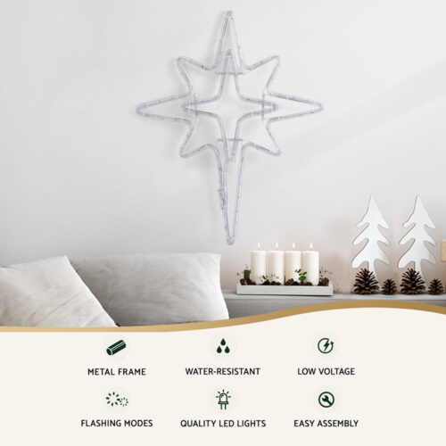 Jingle Jollys Christmas Lights 57cm Bethlehem Star 90 LED Xmas Decorations Motif - Image 3