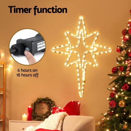 Jingle Jollys Christmas Lights 57cm Bethlehem Star 90 LED Xmas Decorations Motif - Image 6