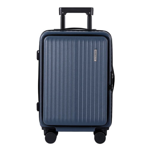 Wanderlite 20" Luggage Suitcase Front Pocket Travel Carry On Dual TSA Navy - Image 3