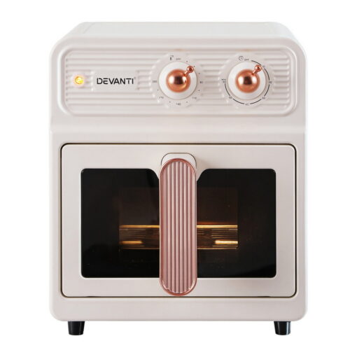 Devanti 6L Air Fryer Knob Control 1700W Cream - Image 3