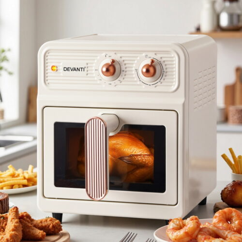 Devanti 6L Air Fryer Knob Control 1700W Cream - Image 7