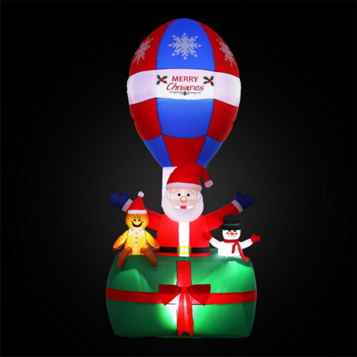 Jingle Jollys Christmas Inflatable Santa in Ballon 2.8M Height LED Decorations Illuminated - Image 3