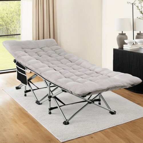 Artiss Folding Bed With Mattress Heavy Duty Grey 185CM - Image 7