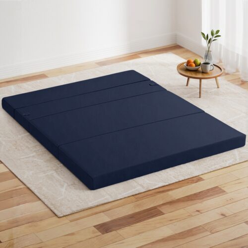 Giselle Foldable Mattress Folding Foam Mattresses Portable Floor Mat Blue Double - Image 7