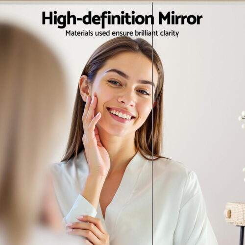 Cefito Bathroom Mirror Cabinet Medicine Adjustable Shelves Wall Hung 900x750mm White - Image 5