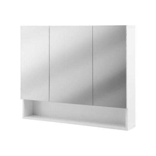 Cefito Bathroom Mirror Cabinet Medicine Adjustable Shelves Wall Hung 900x750mm White - Image 7