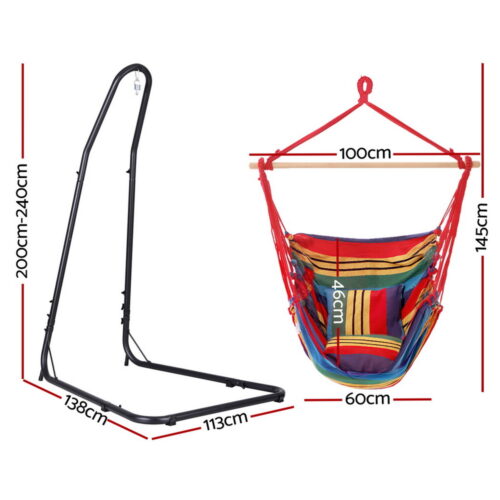 Gardeon Hammock Chair with Heavy Duty Steel Stand - Image 2