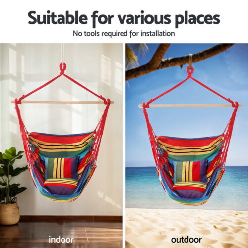 Gardeon Hammock Chair with Heavy Duty Steel Stand - Image 4
