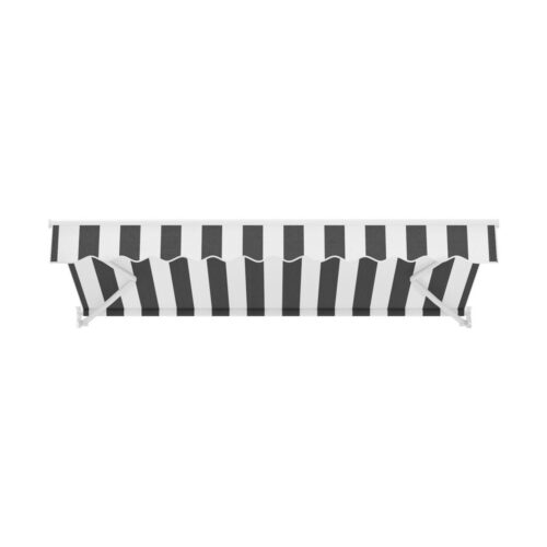 Instahut Retractable Folding Arm Awning Manual Sunshade 2.5Mx2M Grey White - Image 3