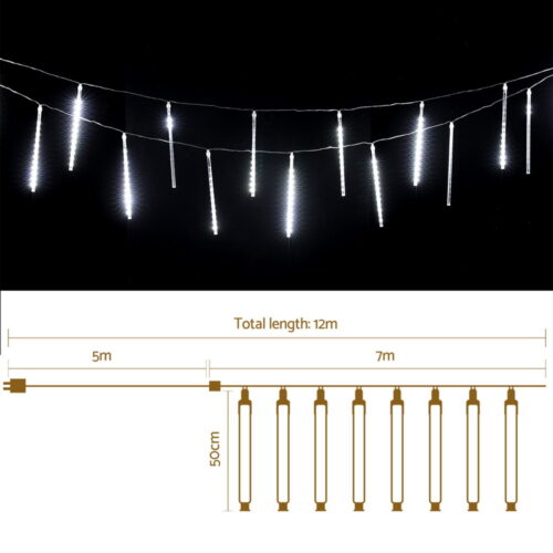 Jingle Jollys 7M Christmas Shower Lights Decor 288 LED Icicle Falling Meteor - Image 2
