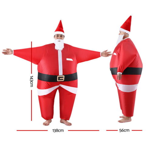 Inflatable Christmas Santa Claus Costume Adult Suit Blow Up Party Fancy Dress Xmas Cosplay - Image 2
