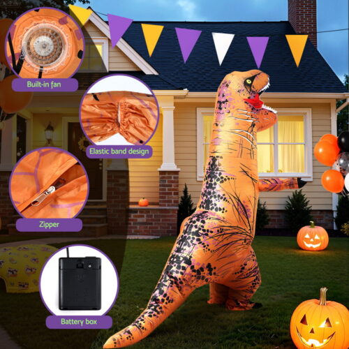 Inflatable Dinosaur Costume T-Rex Adult Suit Blow Up Party Fancy Dress Halloween Xmas Cosplay - Image 6