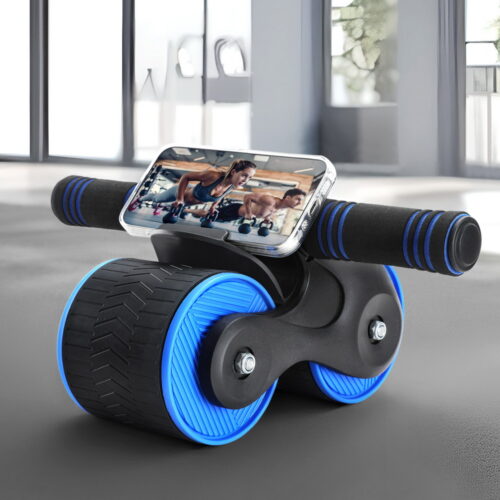 Everfit Ab Roller Automatic Rebound Abdominal Wheel Home Gym Workout Blue - Image 7
