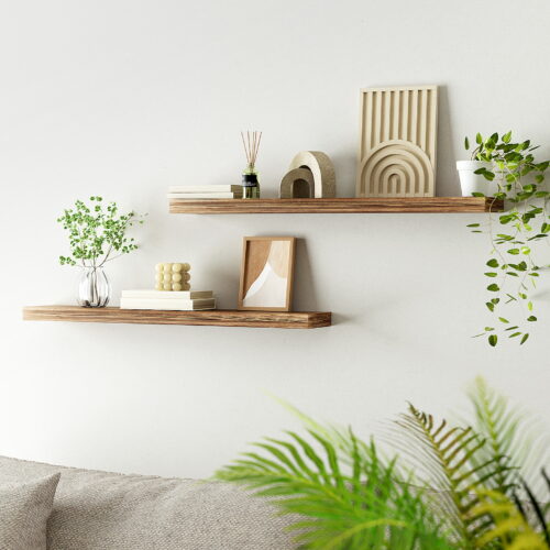 Artiss Floating Wall Shelf Set of 2 Wood 90CM - Image 7